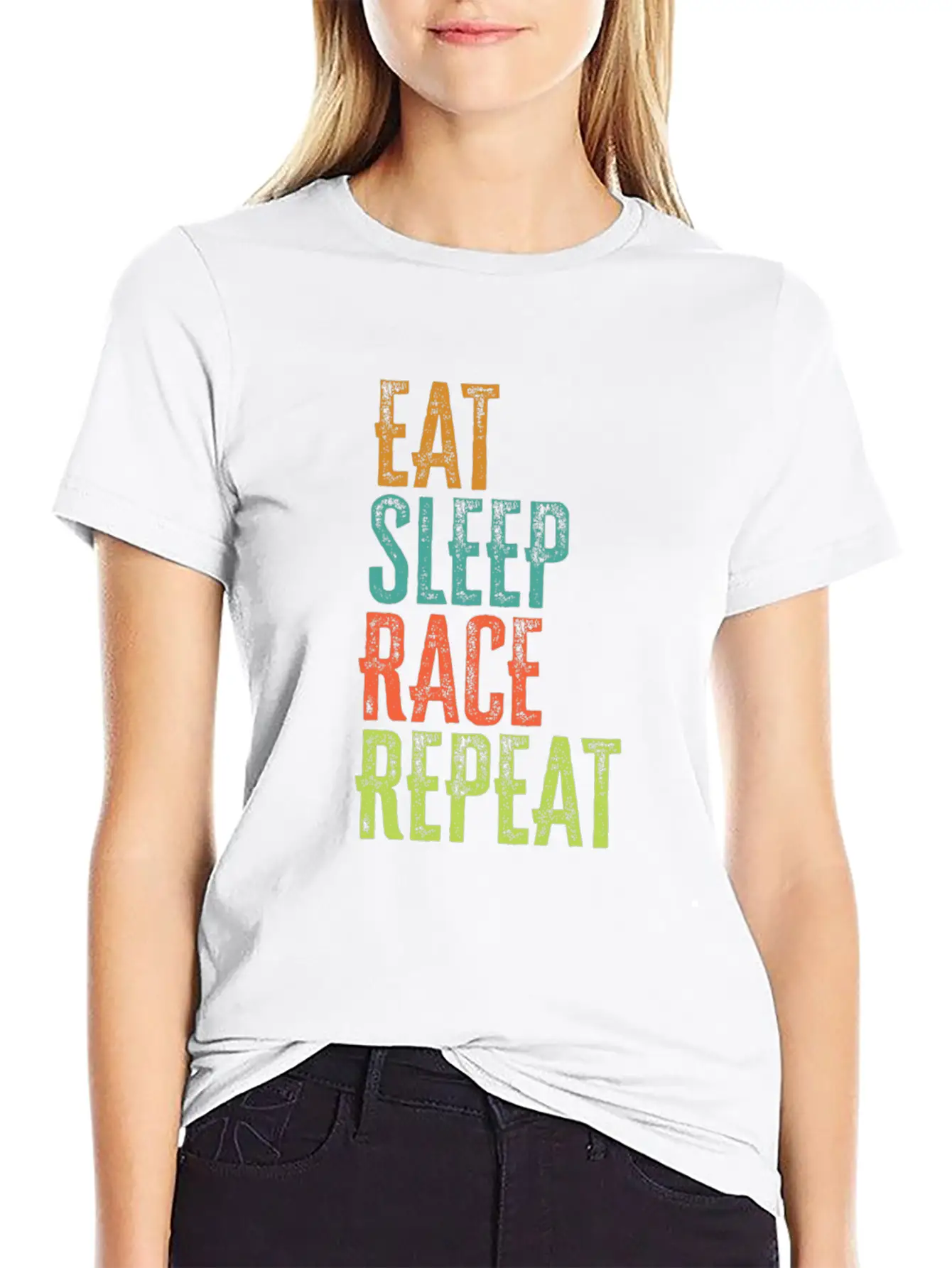 Retro Eat Sleep Race Repeat Bike Driver Fast Drift Unisex Casual T-Shirt – Clean Design For Daily Comfort