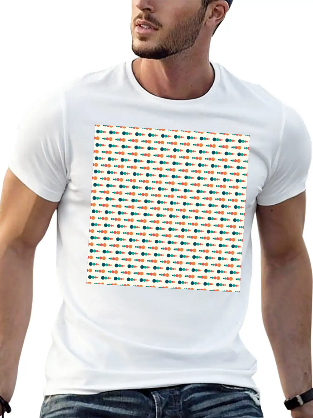 Retro Funky Style Modern Pattern Breathable Soft Cotton T-Shirt – Timeless Casual Look