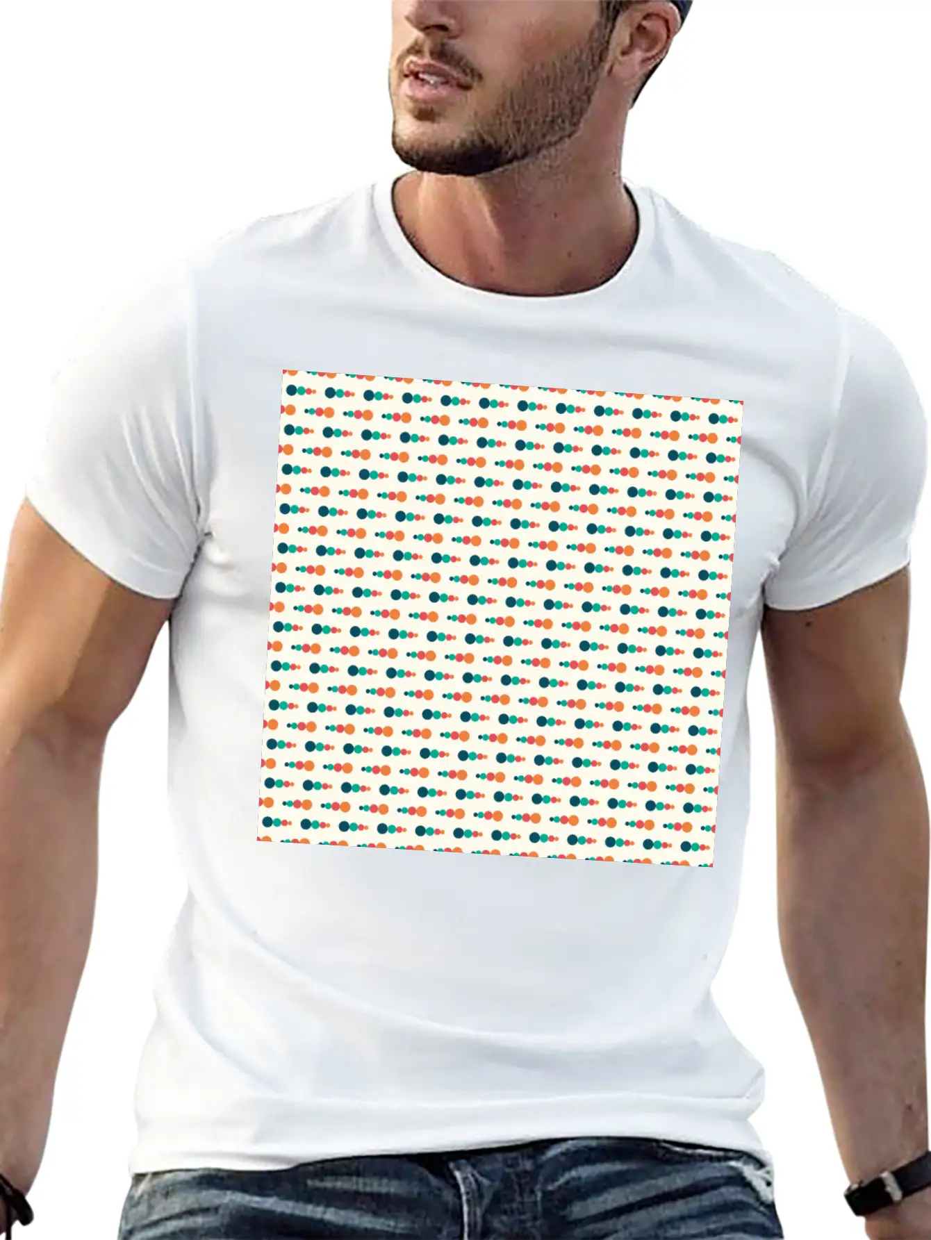 Retro Funky Style Modern Pattern Breathable Soft Cotton T-Shirt – Timeless Casual Look