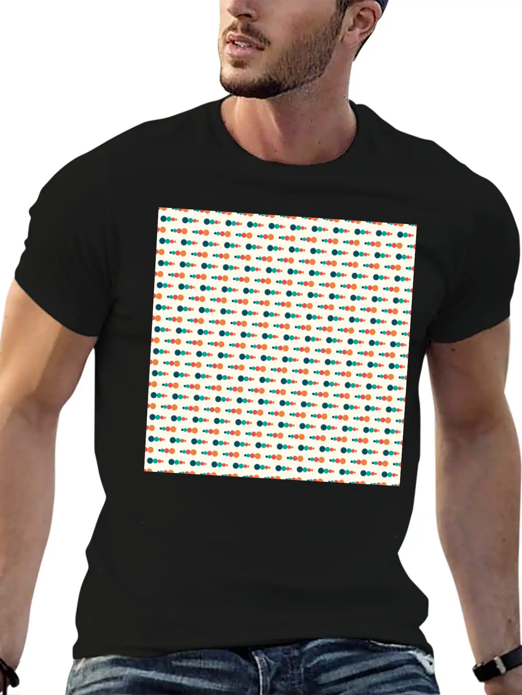 Retro Funky Style Modern Pattern Breathable Soft Cotton T-Shirt – Timeless Casual Look