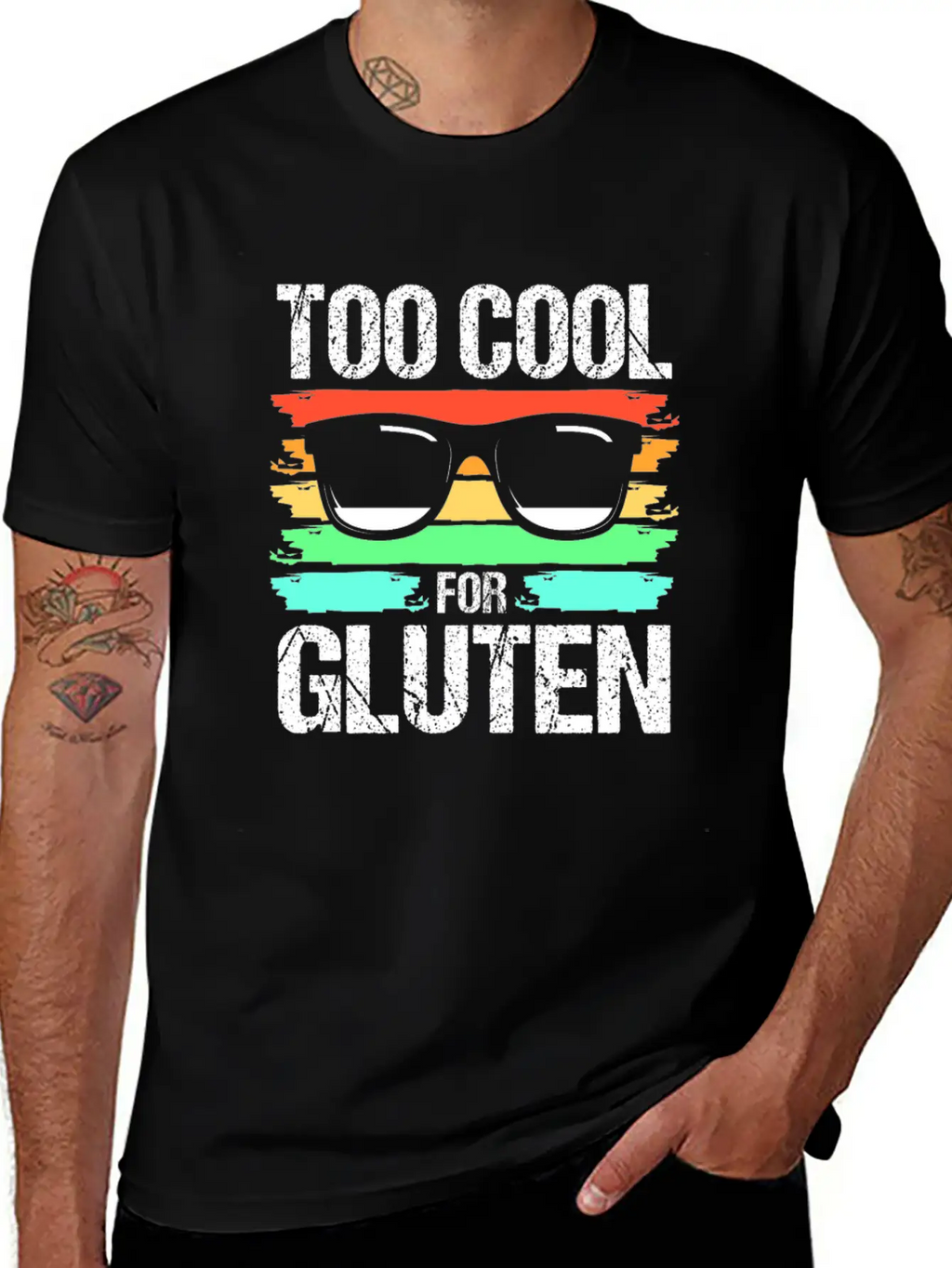Retro Gluten Free Eyeglasses Too Cool For Gluten Breathable Soft Cotton T-Shirt – Timeless Casual Look