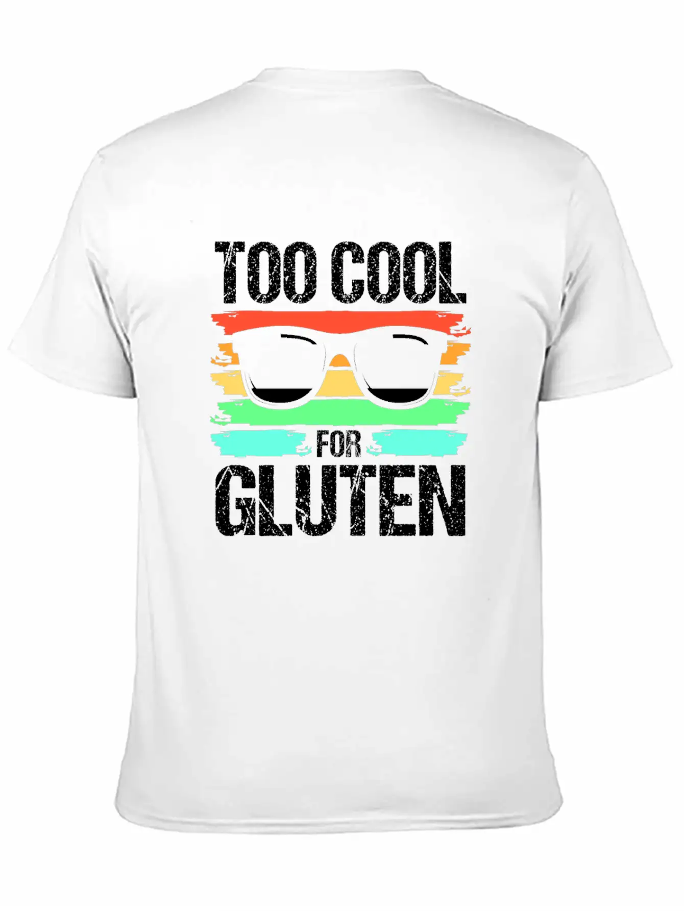 Retro Gluten Free Eyeglasses Too Cool For Gluten Breathable Soft Cotton T-Shirt – Timeless Casual Look