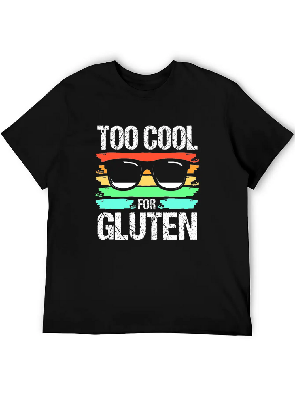 Retro Gluten Free Eyeglasses Too Cool For Gluten Breathable Soft Cotton T-Shirt – Timeless Casual Look