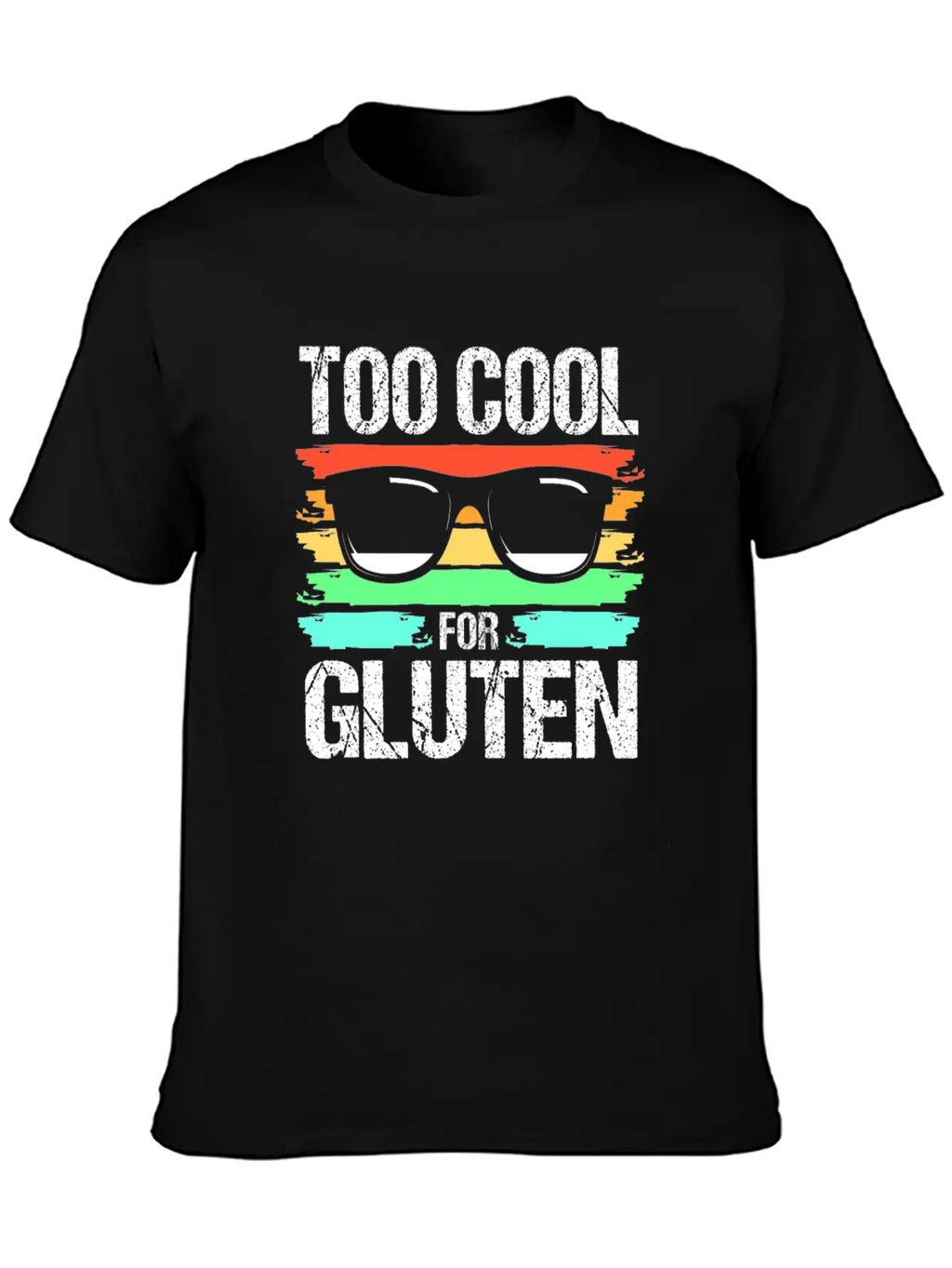 Retro Gluten Free Eyeglasses Too Cool For Gluten Breathable Soft Cotton T-Shirt – Timeless Casual Look