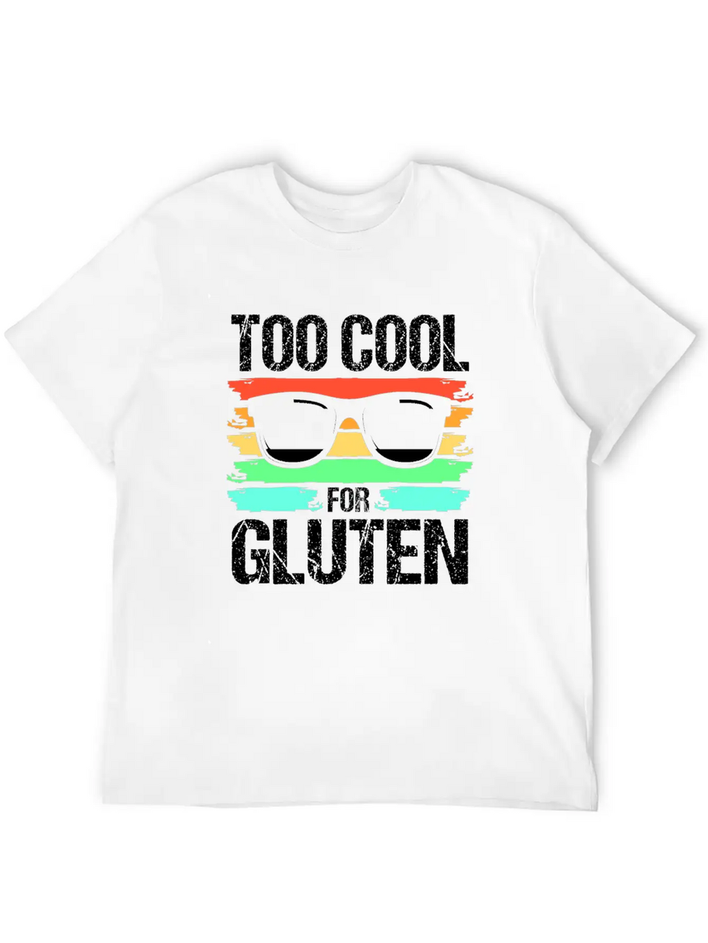 Retro Gluten Free Eyeglasses Too Cool For Gluten Breathable Soft Cotton T-Shirt – Timeless Casual Look
