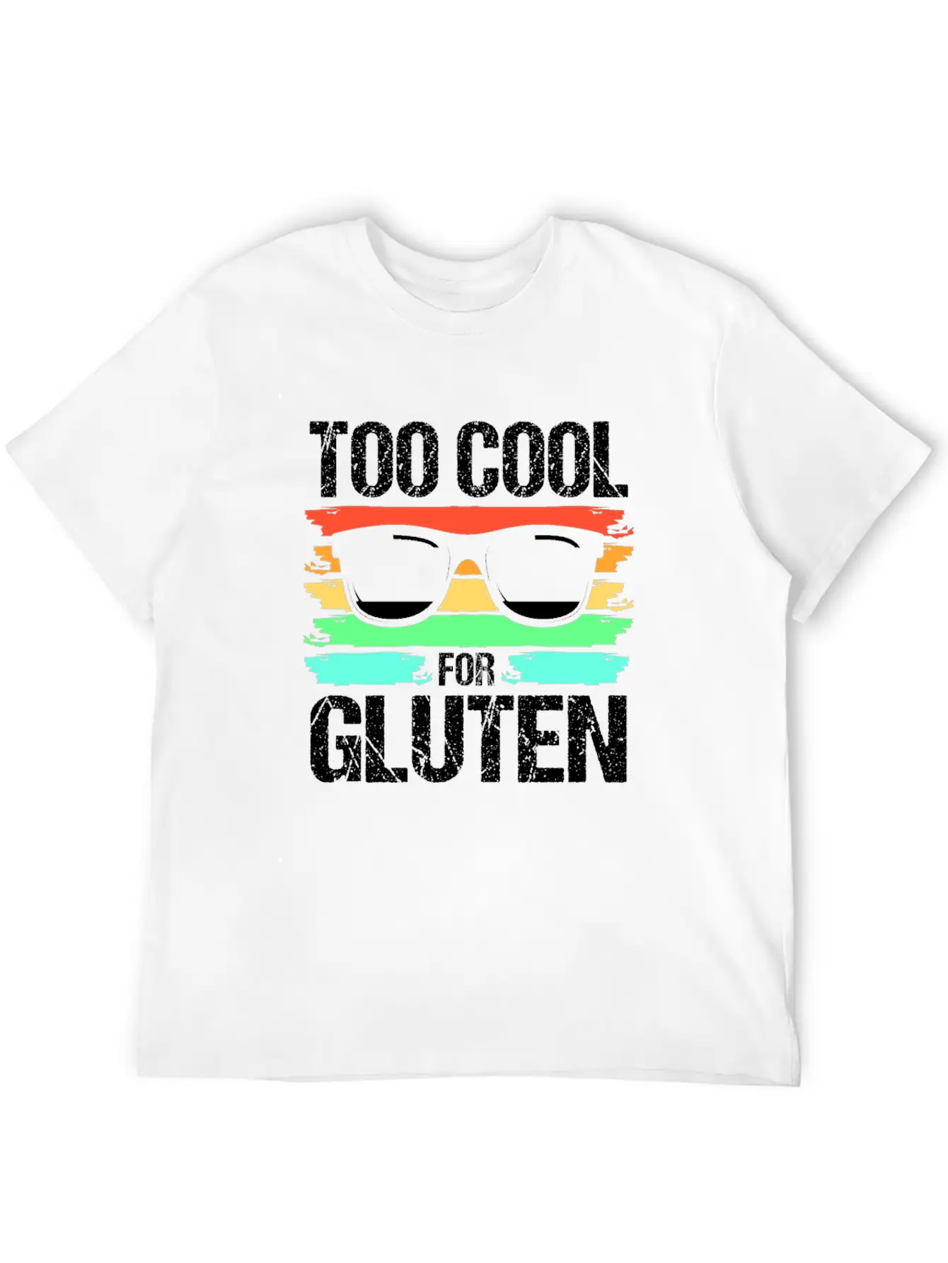 Retro Gluten Free Eyeglasses Too Cool For Gluten Breathable Soft Cotton T-Shirt – Timeless Casual Look