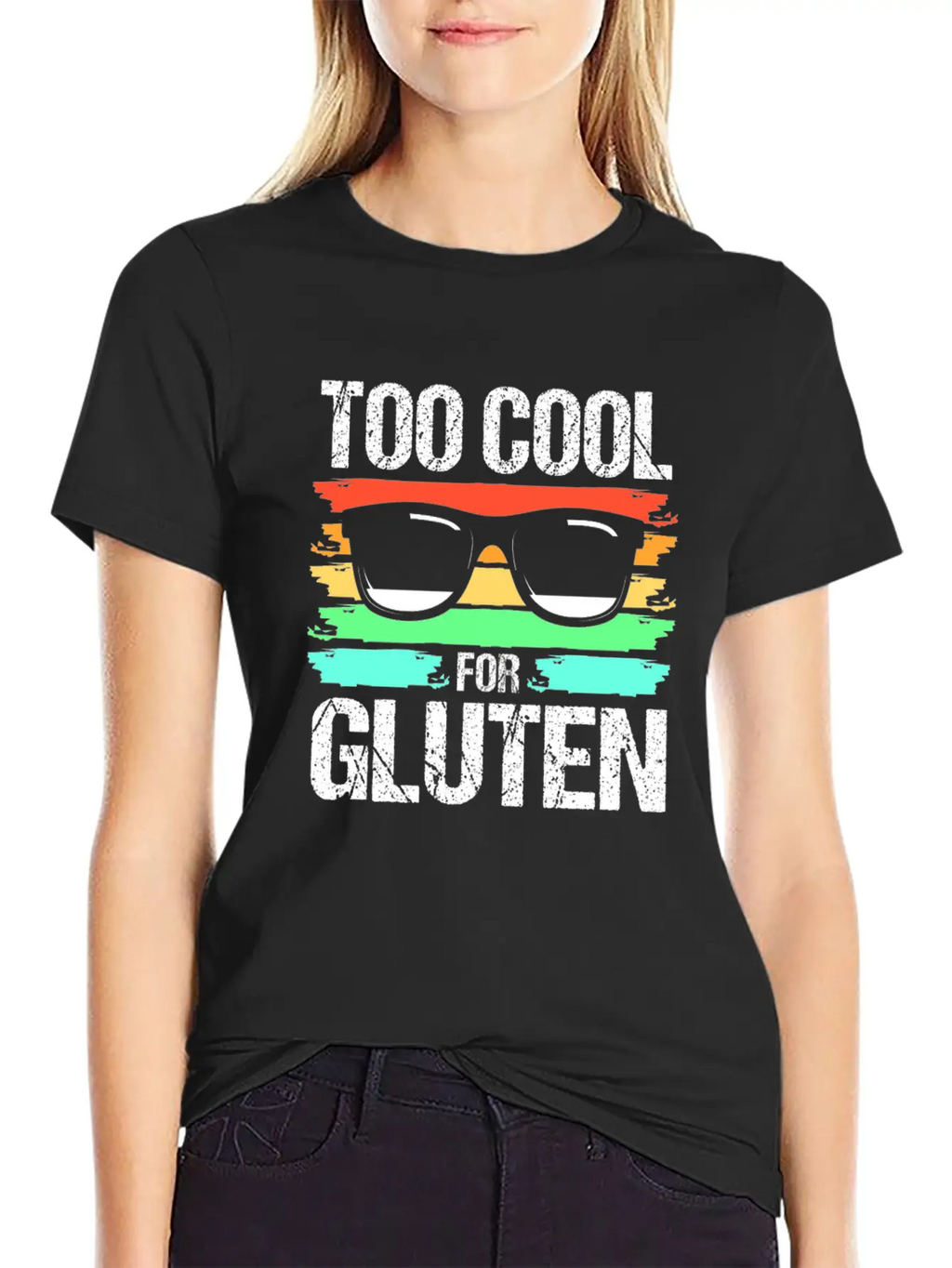 Retro Gluten Free Eyeglasses Too Cool For Gluten Breathable Soft Cotton T-Shirt – Timeless Casual Look