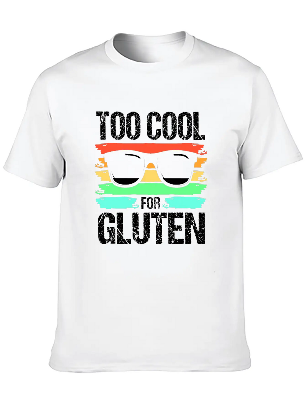 Retro Gluten Free Eyeglasses Too Cool For Gluten Breathable Soft Cotton T-Shirt – Timeless Casual Look
