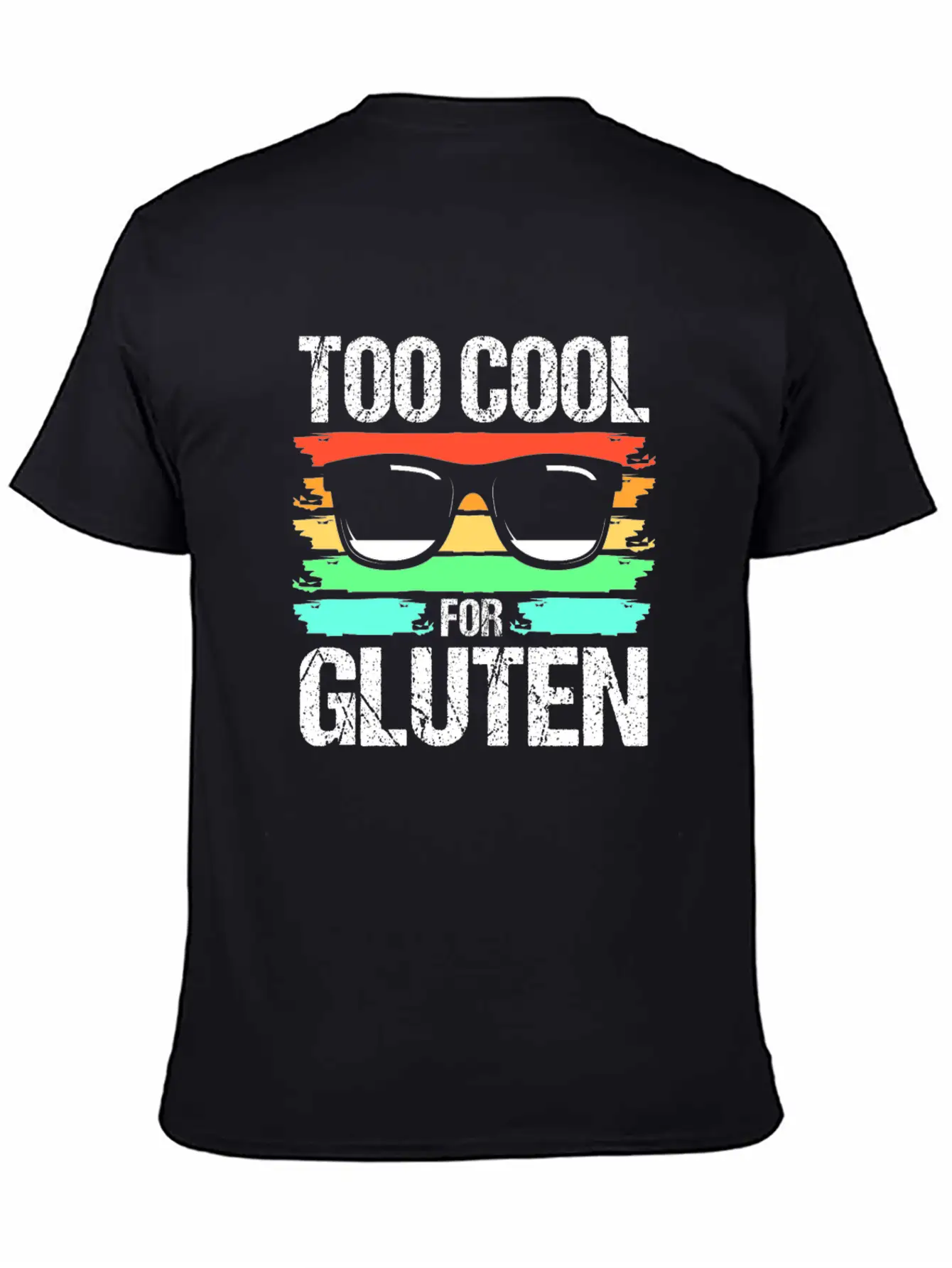 Retro Gluten Free Eyeglasses Too Cool For Gluten Breathable Soft Cotton T-Shirt – Timeless Casual Look