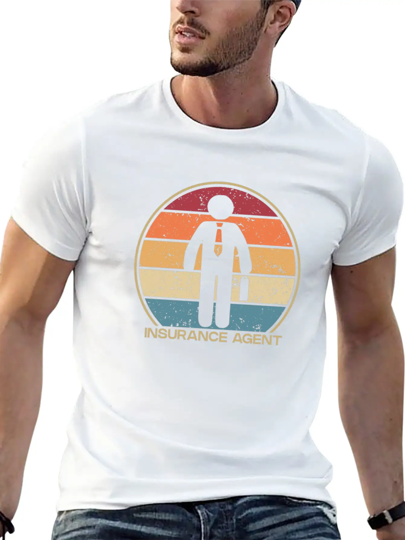 Retro Health Care Health Broker Life Insurance Stylish Everyday T-Shirt – Unisex Basic Cotton Tee