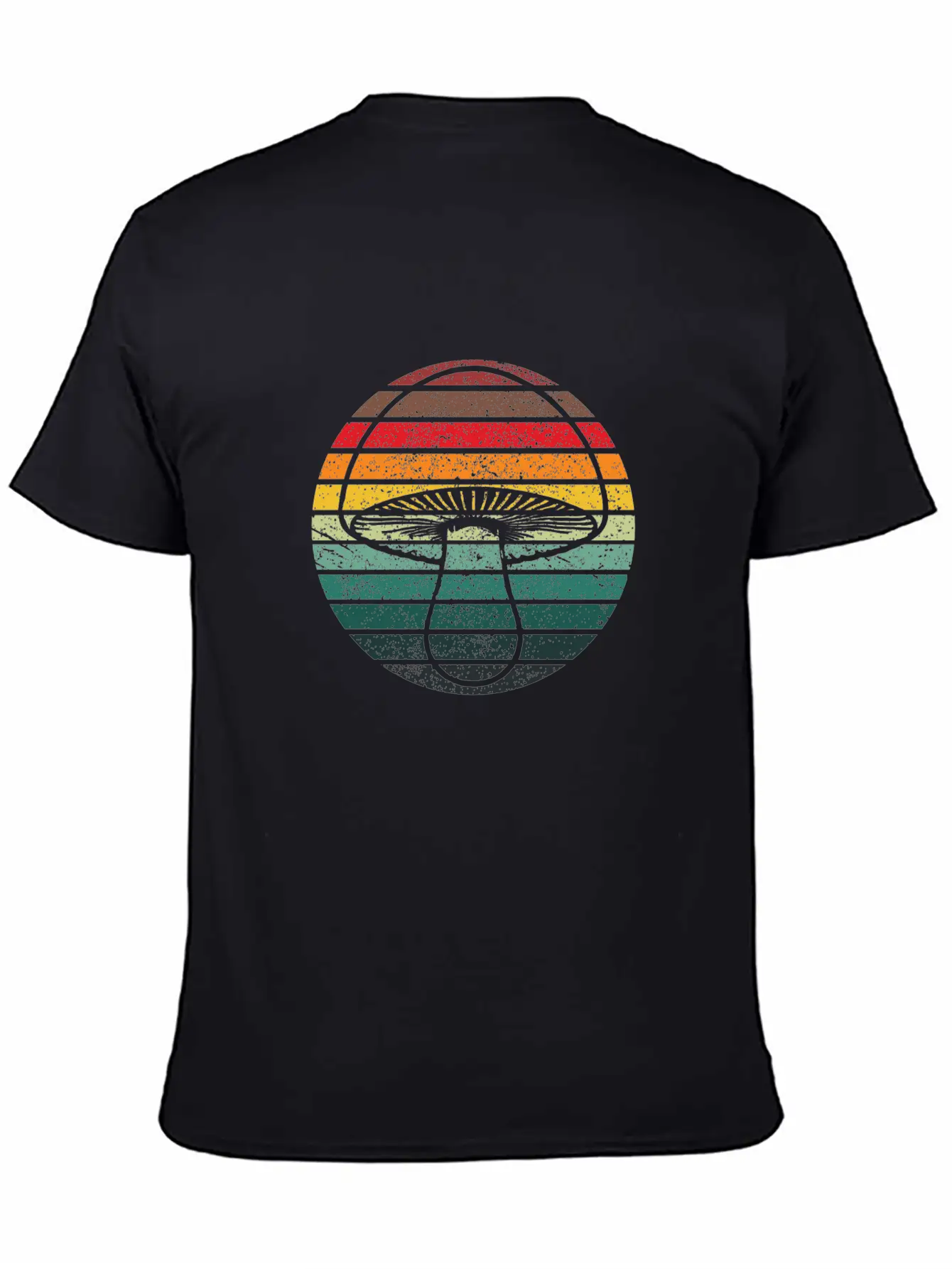 Retro Layers Mushroom Essential Cotton Tee For Daily Outfits – Unisex Style
