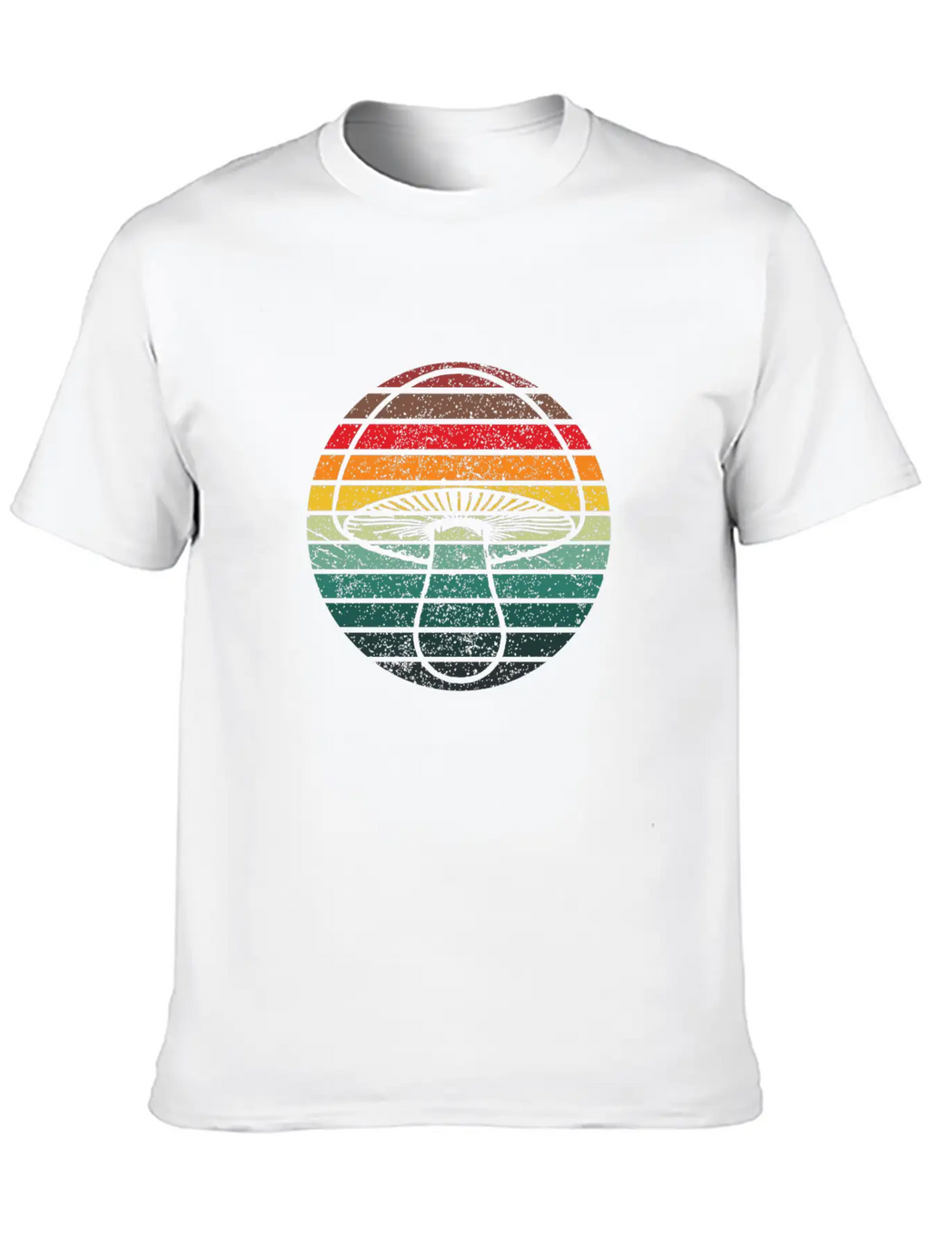 Retro Layers Mushroom Essential Cotton Tee For Daily Outfits – Unisex Style