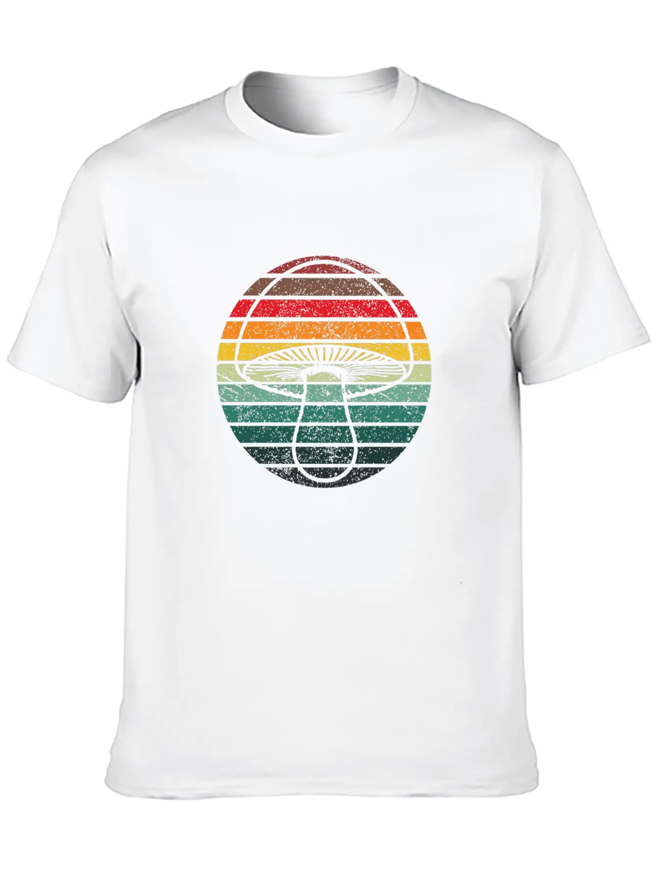 Retro Layers Mushroom Essential Cotton Tee For Daily Outfits – Unisex Style