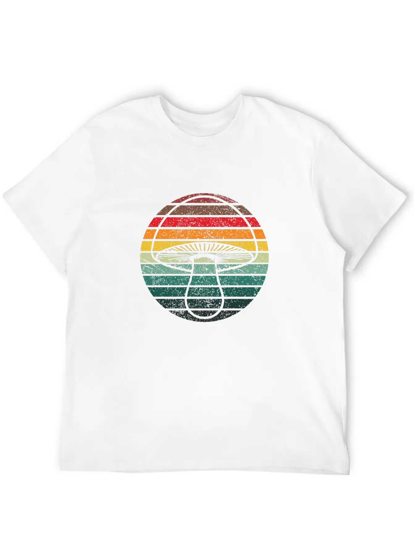 Retro Layers Mushroom Essential Cotton Tee For Daily Outfits – Unisex Style
