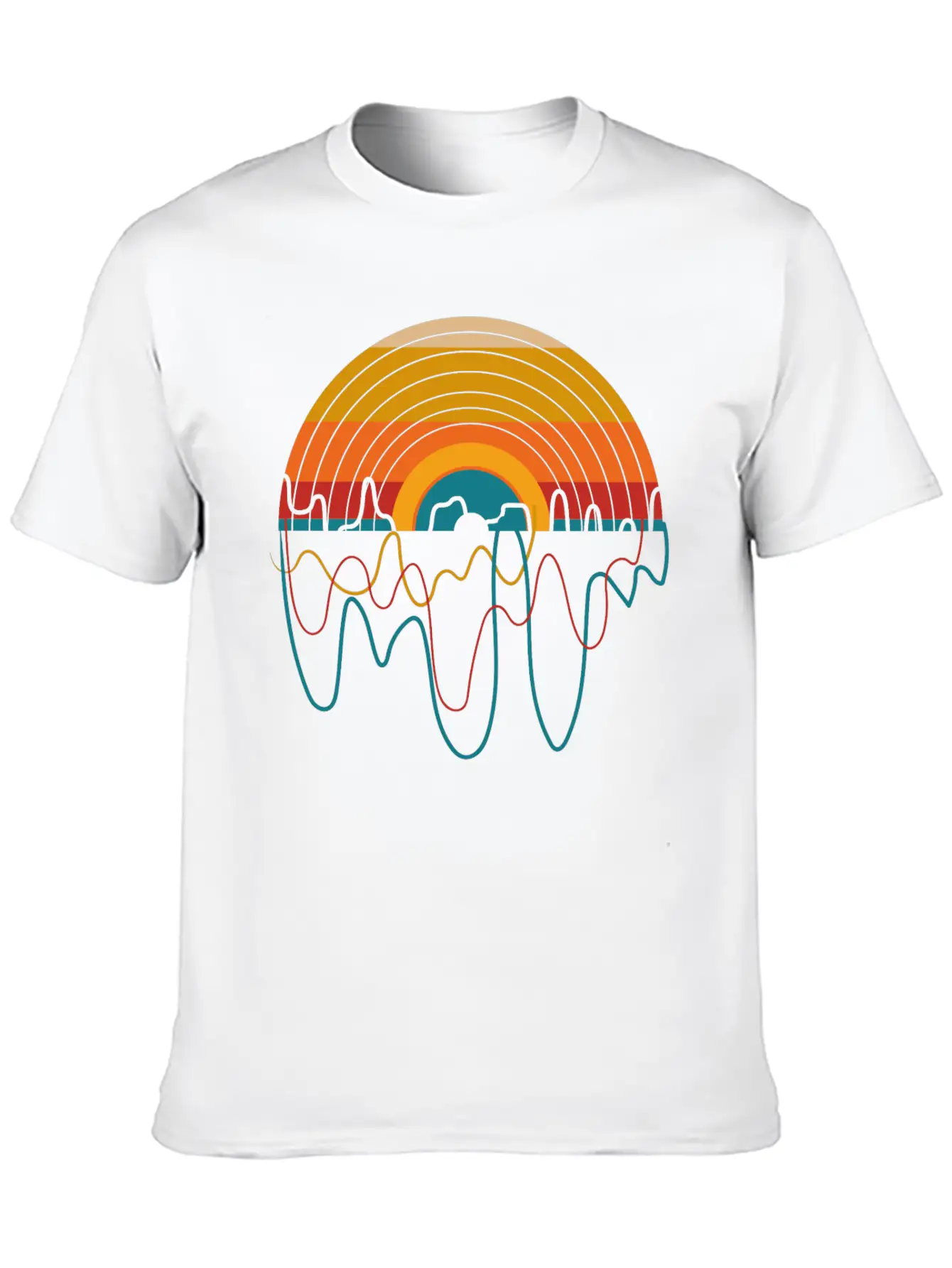 Retro LP Vinyl Player I Sunset Vinyl Records Basic Graphic T-Shirt – Daily Comfort In Soft Cotton