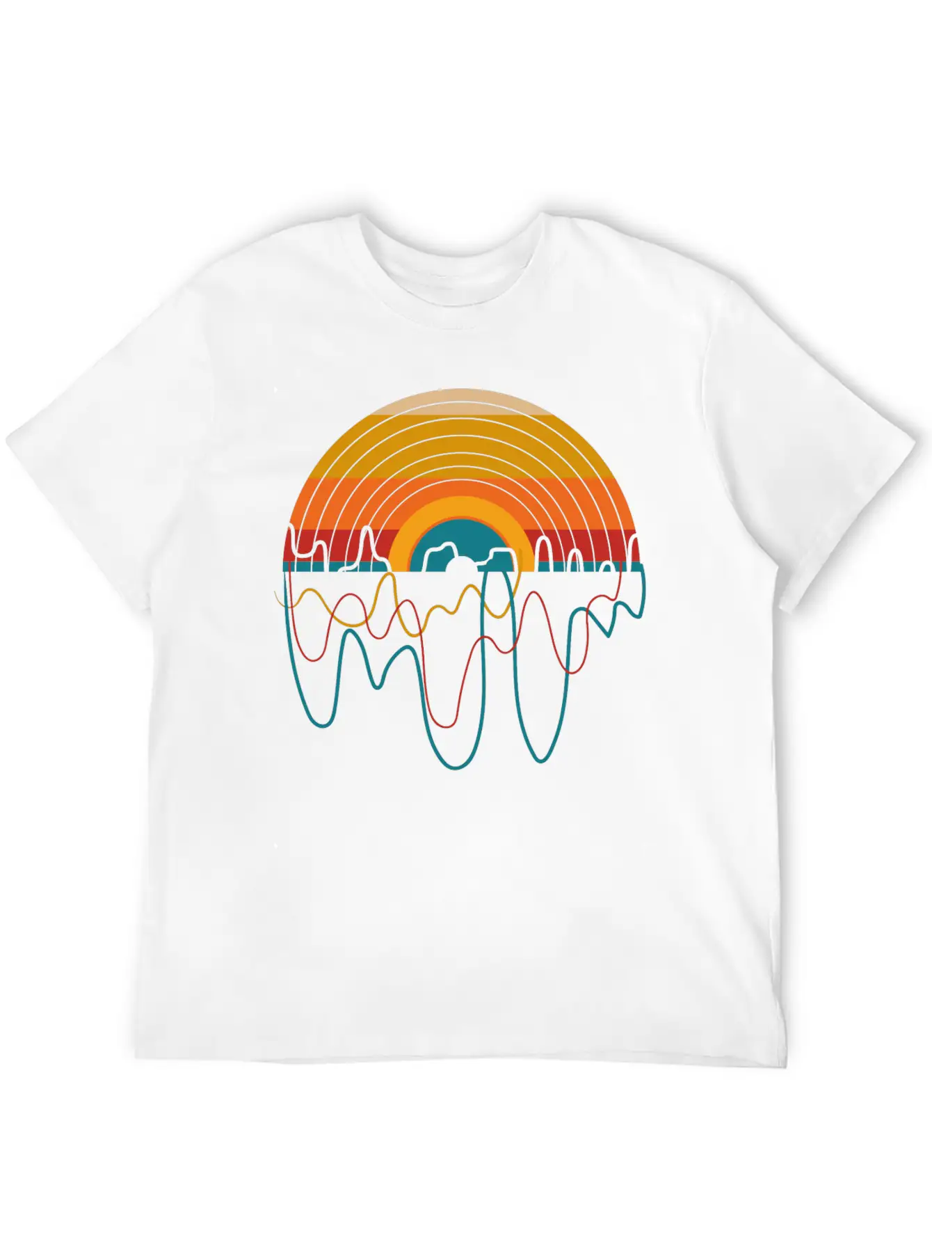 Retro LP Vinyl Player I Sunset Vinyl Records Basic Graphic T-Shirt – Daily Comfort In Soft Cotton