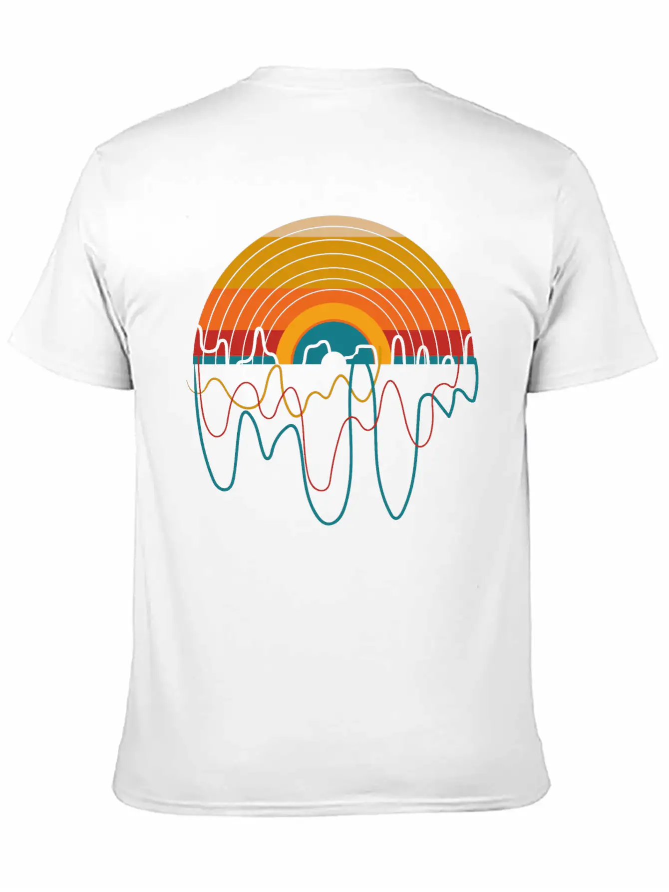 Retro LP Vinyl Player I Sunset Vinyl Records Basic Graphic T-Shirt – Daily Comfort In Soft Cotton
