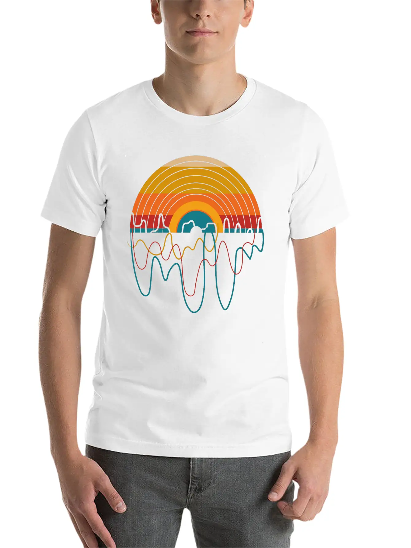 Retro LP Vinyl Player I Sunset Vinyl Records Basic Graphic T-Shirt – Daily Comfort In Soft Cotton