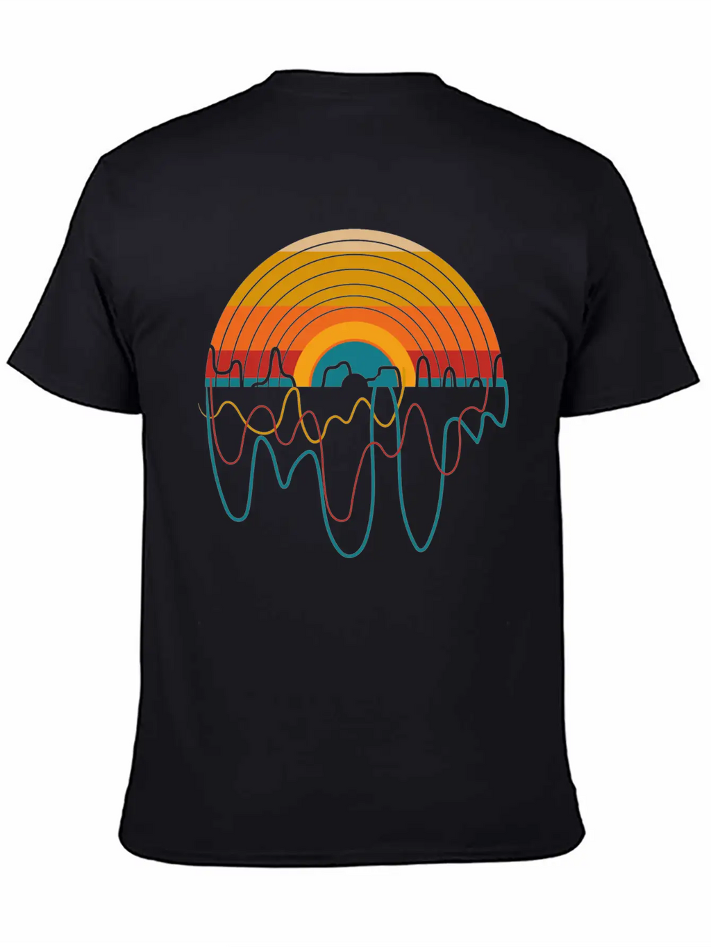 Retro LP Vinyl Player I Sunset Vinyl Records Basic Graphic T-Shirt – Daily Comfort In Soft Cotton