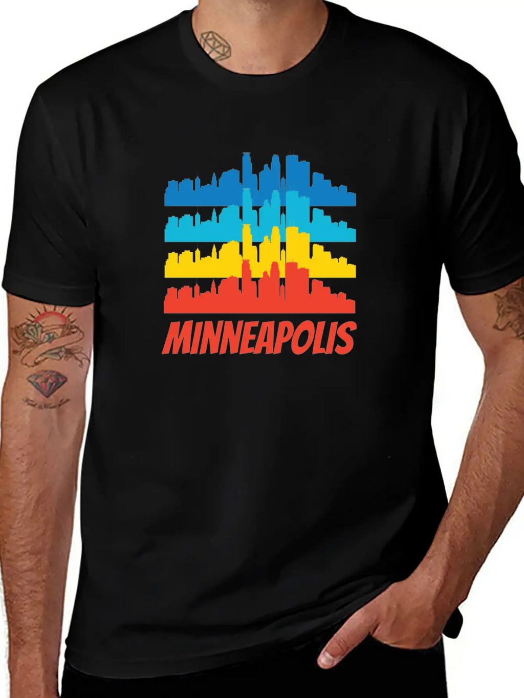 Retro Minneapolis MN Skyline Pop Art Classic Cotton Tee – Unisex Comfort For Any Season