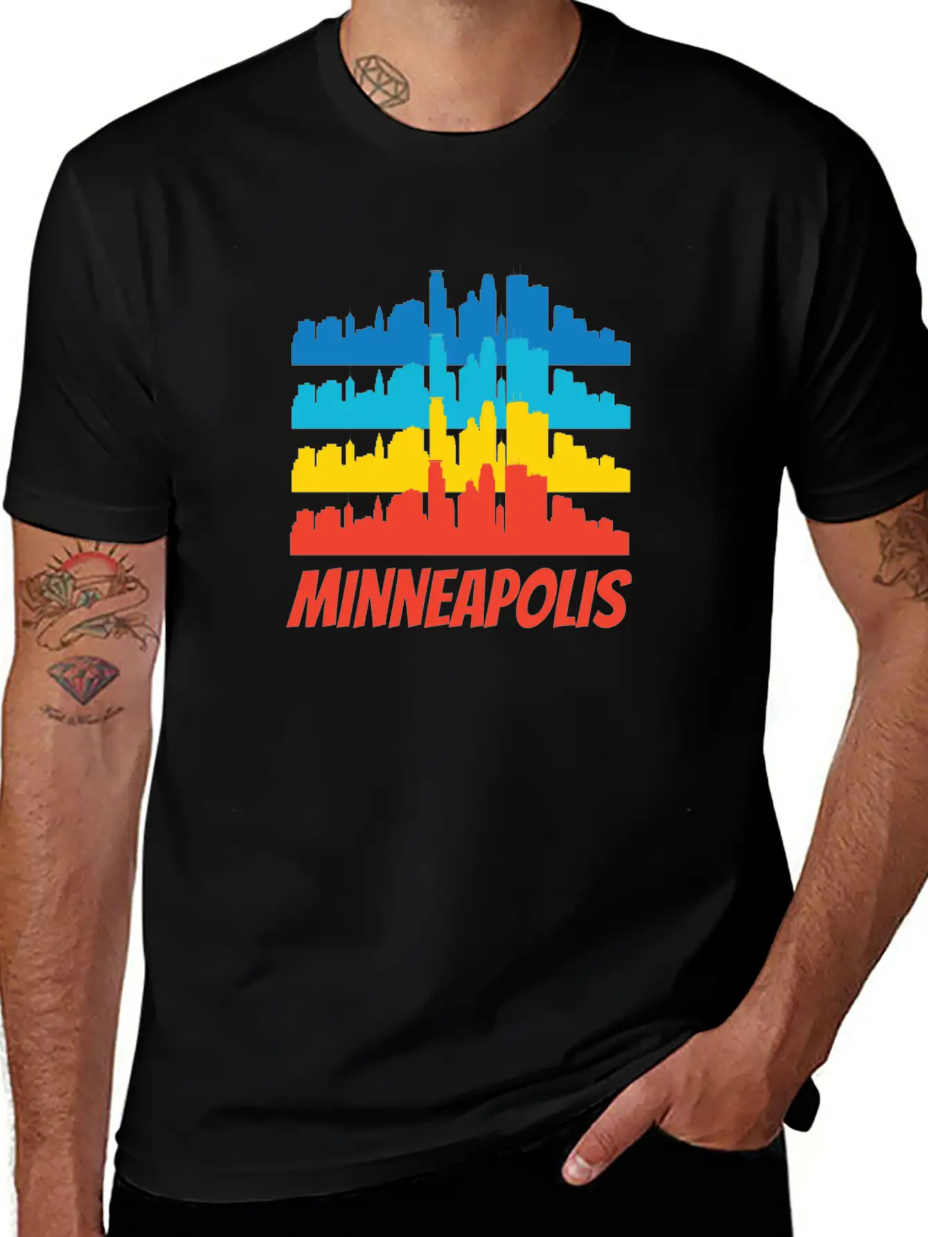 Retro Minneapolis MN Skyline Pop Art Classic Cotton Tee – Unisex Comfort For Any Season