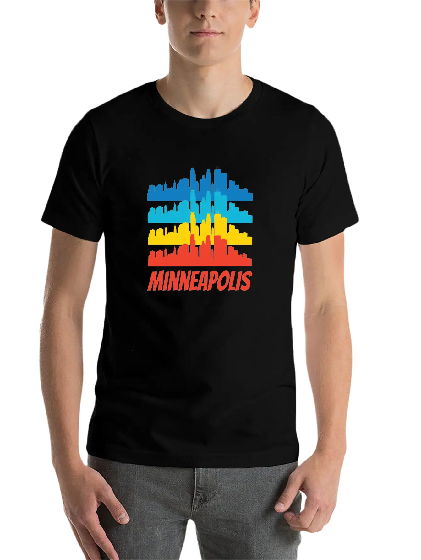 Retro Minneapolis MN Skyline Pop Art Classic Cotton Tee – Unisex Comfort For Any Season