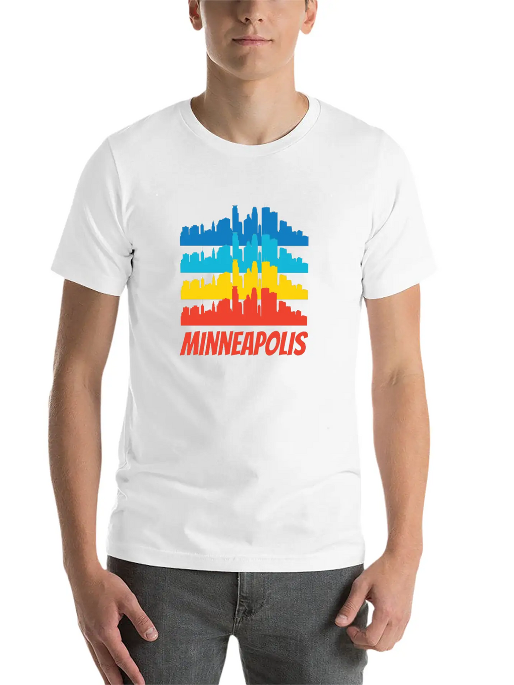 Retro Minneapolis MN Skyline Pop Art Classic Cotton Tee – Unisex Comfort For Any Season