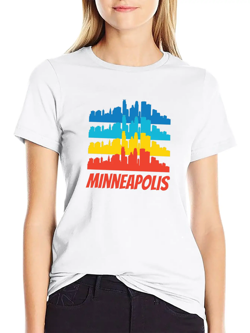 Retro Minneapolis MN Skyline Pop Art Classic Cotton Tee – Unisex Comfort For Any Season