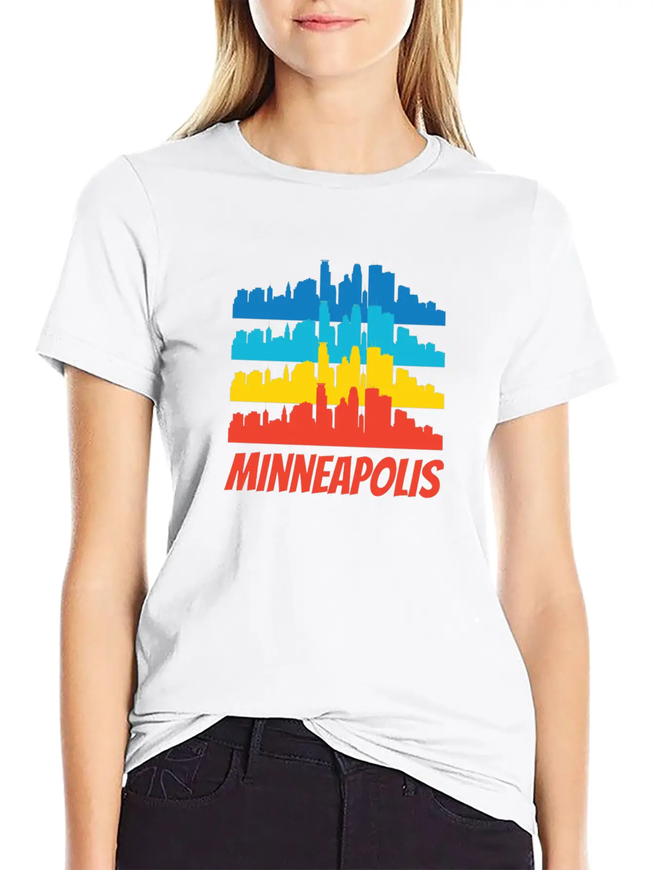 Retro Minneapolis MN Skyline Pop Art Classic Cotton Tee – Unisex Comfort For Any Season