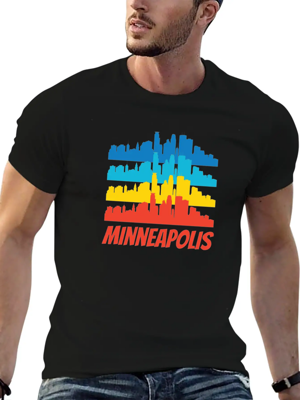 Retro Minneapolis MN Skyline Pop Art Classic Cotton Tee – Unisex Comfort For Any Season