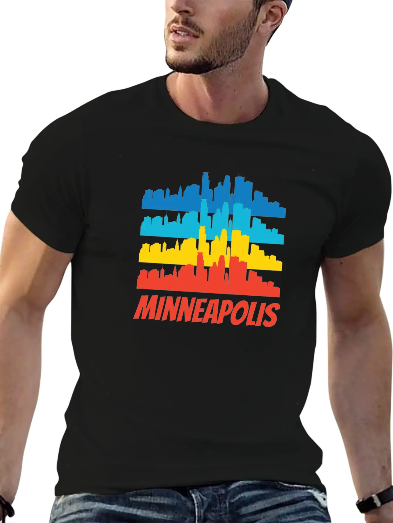Retro Minneapolis MN Skyline Pop Art Classic Cotton Tee – Unisex Comfort For Any Season