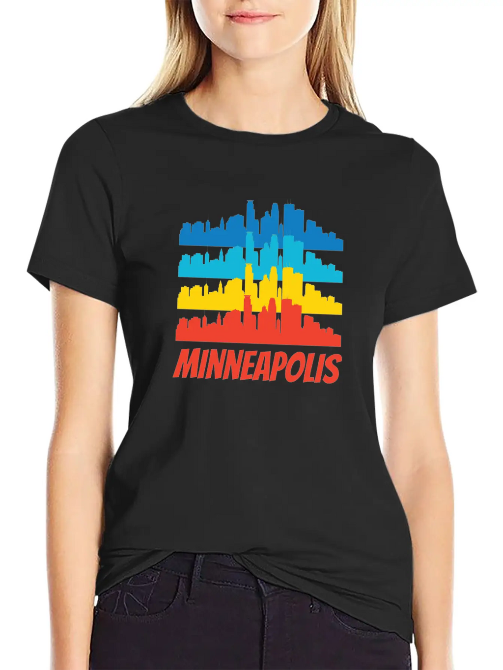 Retro Minneapolis MN Skyline Pop Art Classic Cotton Tee – Unisex Comfort For Any Season