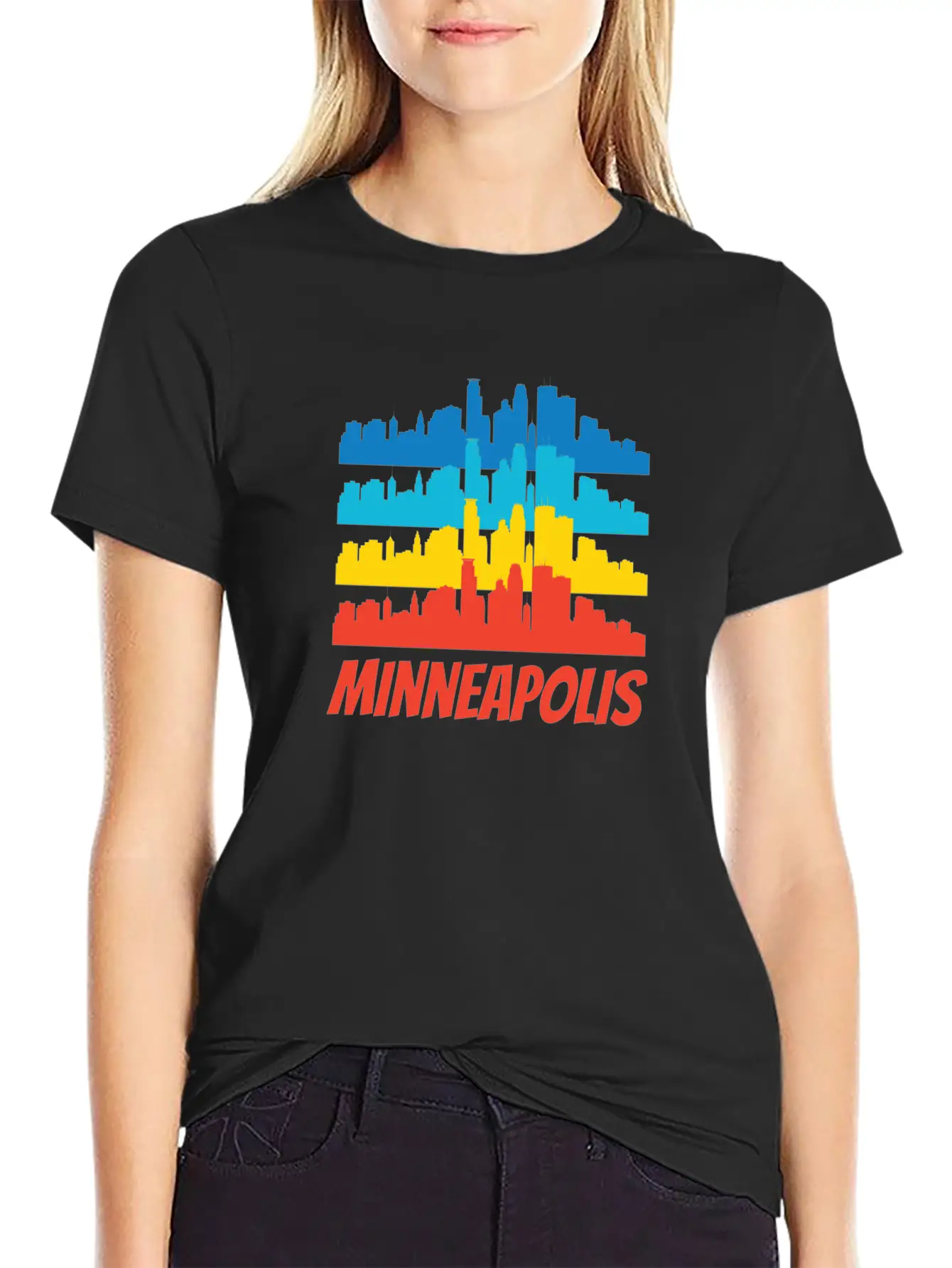 Retro Minneapolis MN Skyline Pop Art Classic Cotton Tee – Unisex Comfort For Any Season