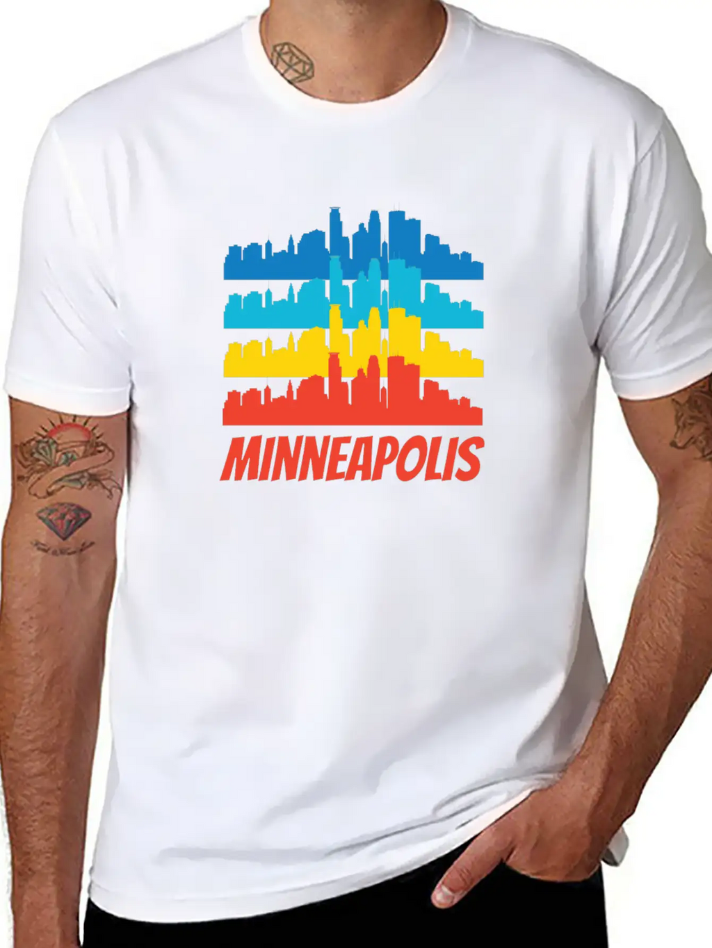 Retro Minneapolis MN Skyline Pop Art Classic Cotton Tee – Unisex Comfort For Any Season