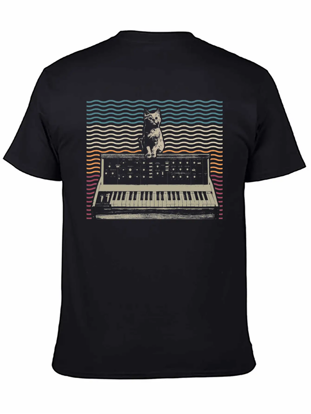 Retro Modular Synthesizer Keyboard Music Producer Basic Graphic T-Shirt – Daily Comfort In Soft Cotton