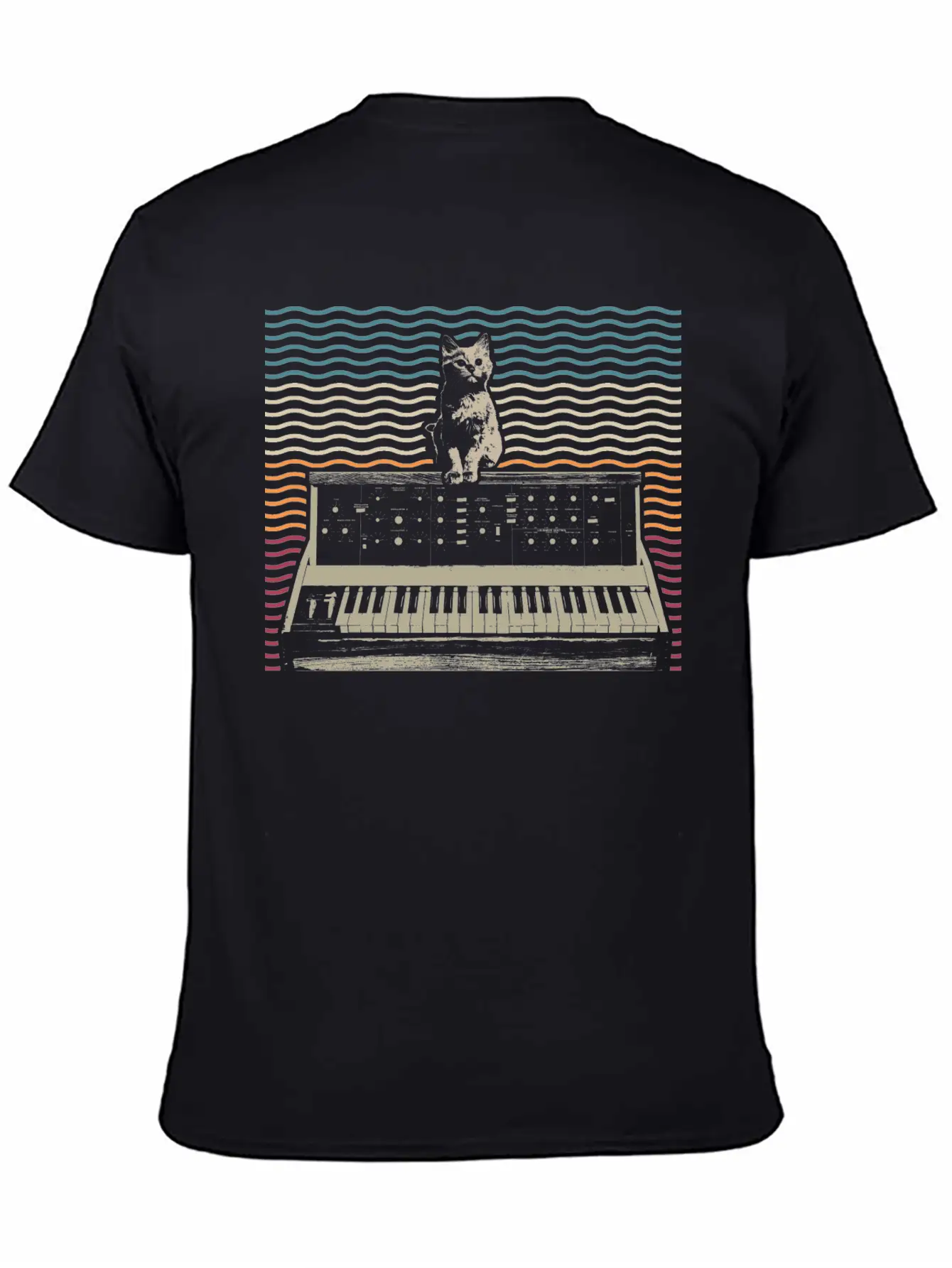 Retro Modular Synthesizer Keyboard Music Producer Basic Graphic T-Shirt – Daily Comfort In Soft Cotton