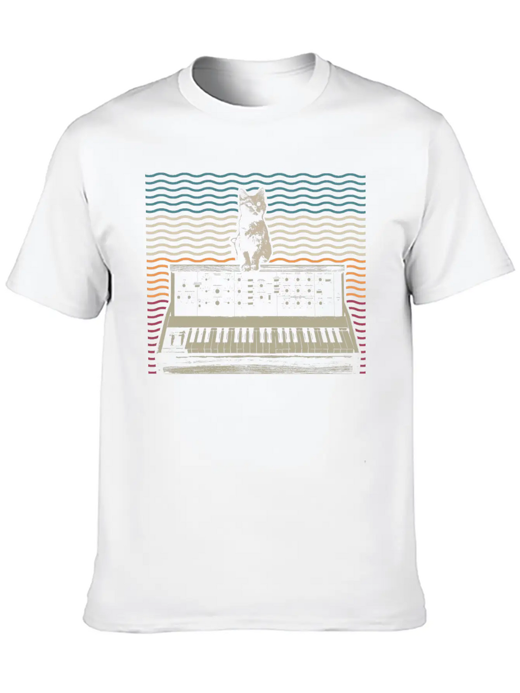 Retro Modular Synthesizer Keyboard Music Producer Basic Graphic T-Shirt – Daily Comfort In Soft Cotton