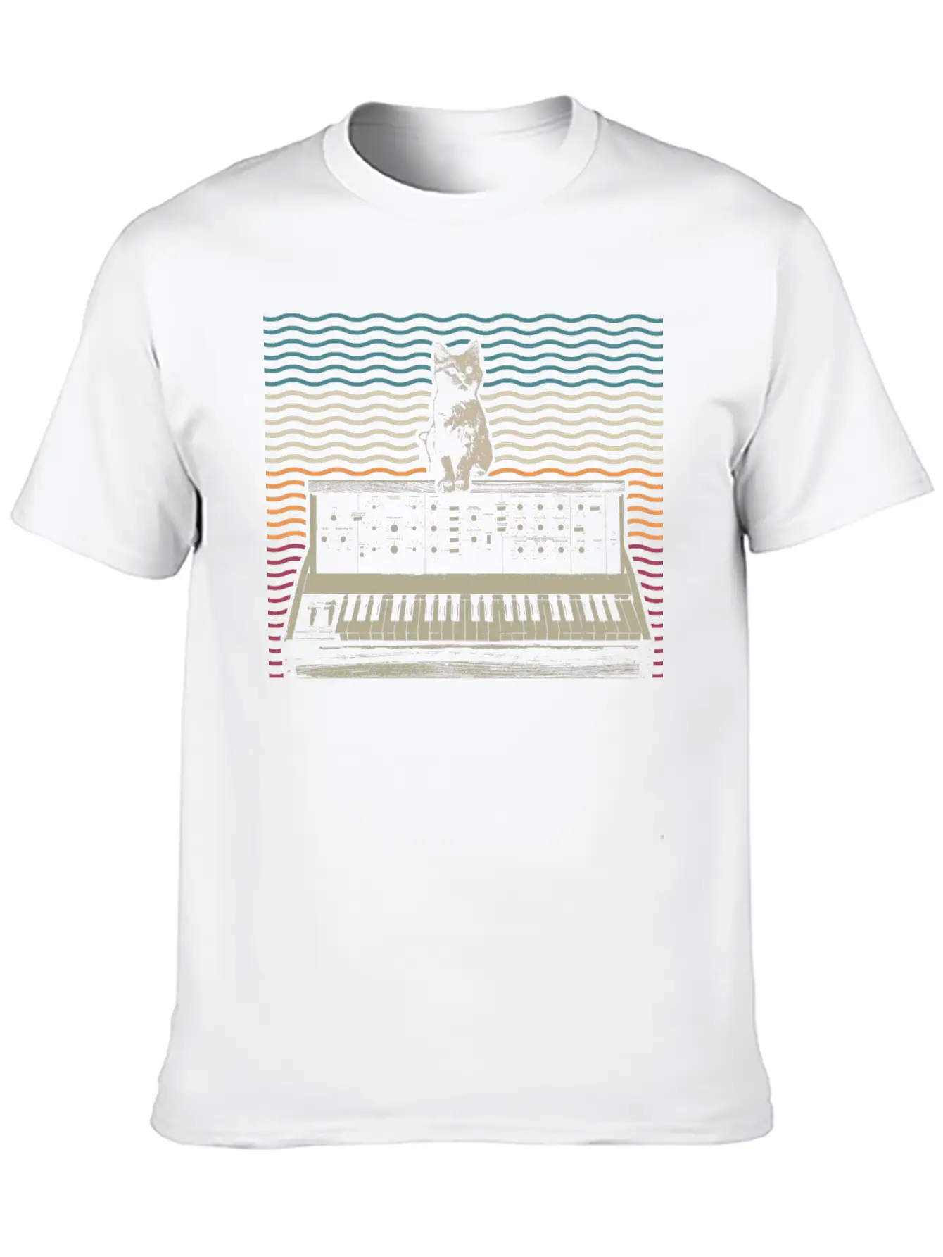 Retro Modular Synthesizer Keyboard Music Producer Basic Graphic T-Shirt – Daily Comfort In Soft Cotton