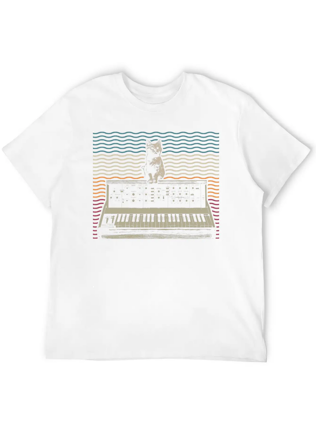 Retro Modular Synthesizer Keyboard Music Producer Basic Graphic T-Shirt – Daily Comfort In Soft Cotton