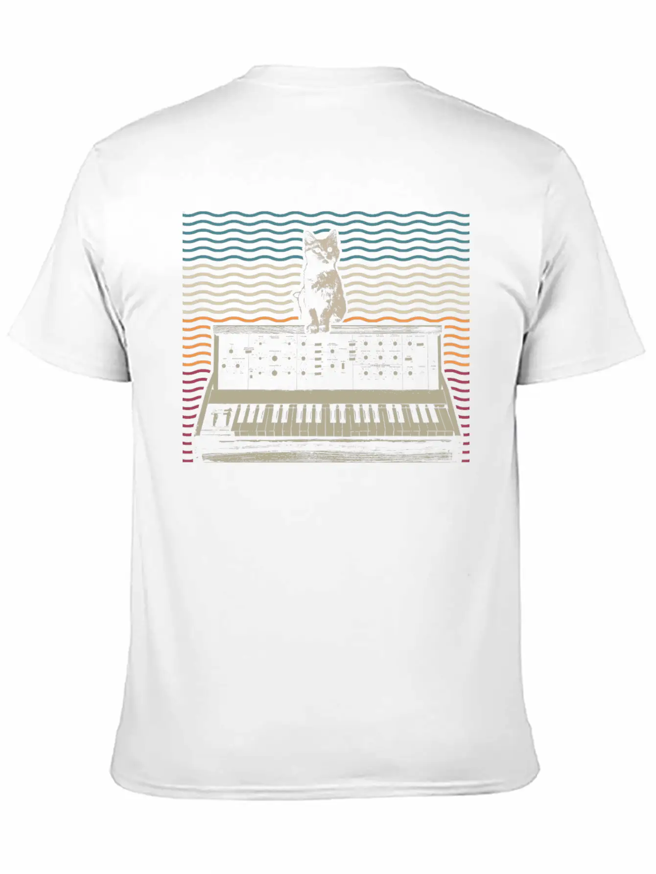 Retro Modular Synthesizer Keyboard Music Producer Basic Graphic T-Shirt – Daily Comfort In Soft Cotton