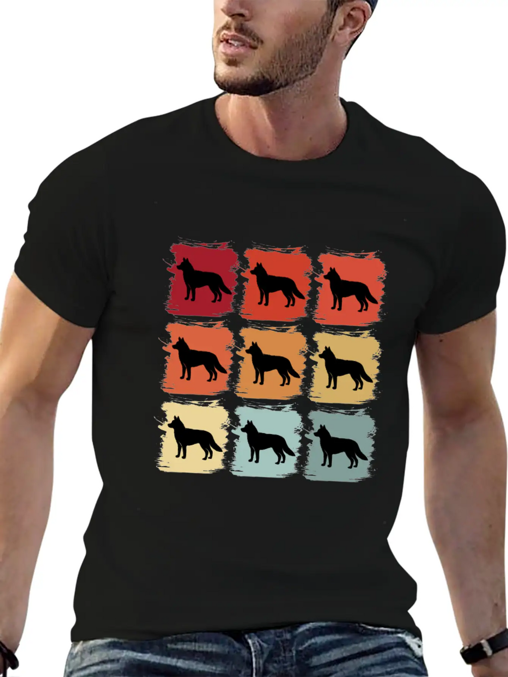 Retro Pop Art Siberian Husky Dog Gift Idea Modern Fit Casual T-Shirt – Clean And Versatile Design