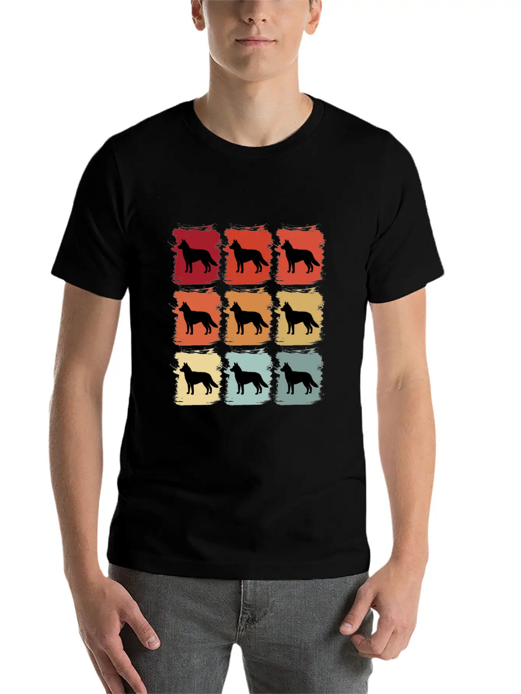 Retro Pop Art Siberian Husky Dog Gift Idea Modern Fit Casual T-Shirt – Clean And Versatile Design