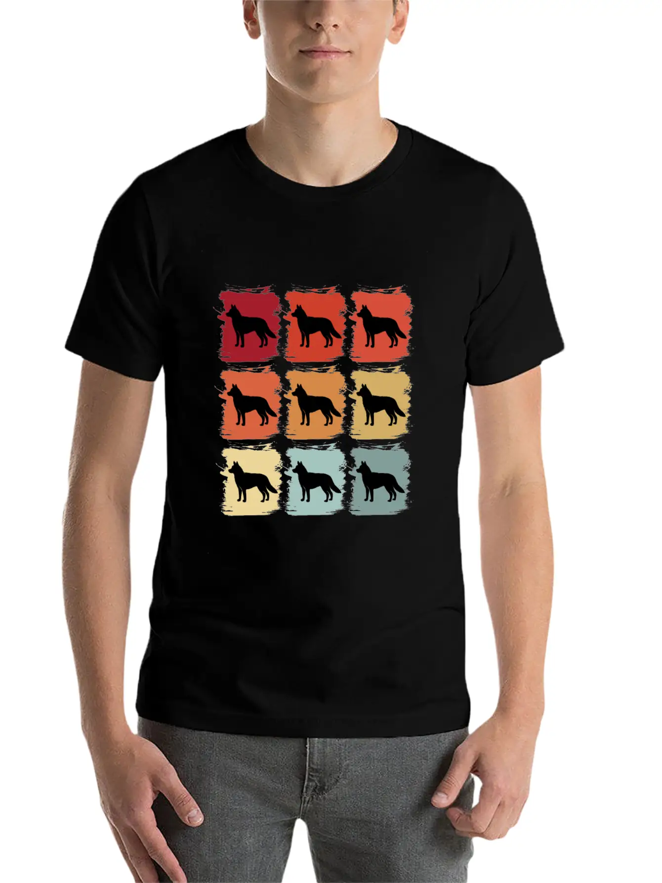 Retro Pop Art Siberian Husky Dog Gift Idea Modern Fit Casual T-Shirt – Clean And Versatile Design