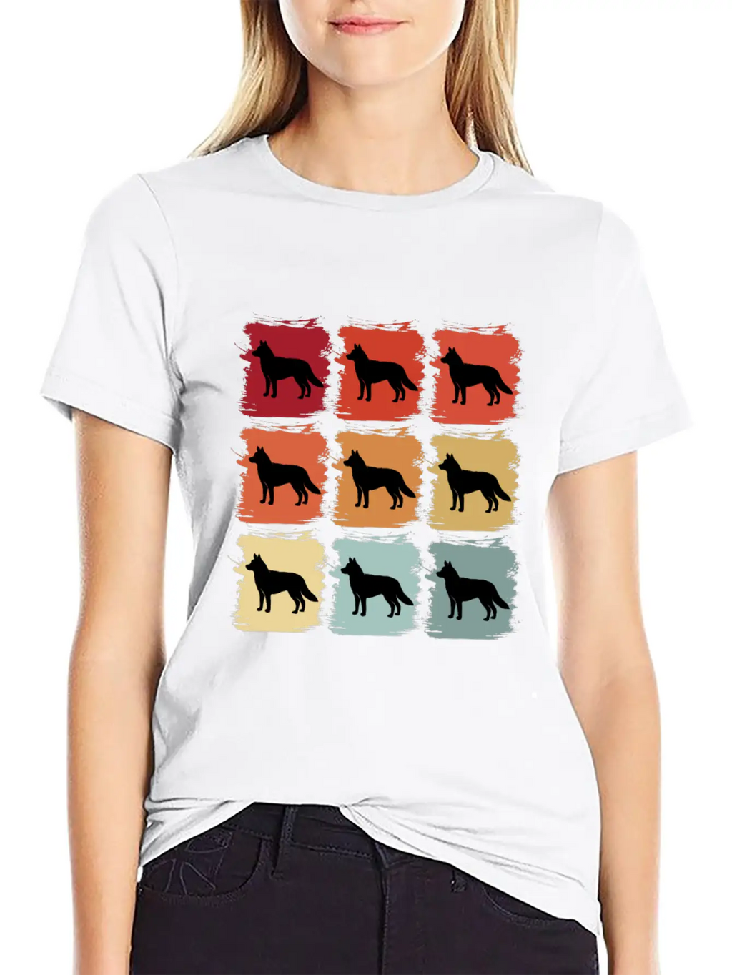 Retro Pop Art Siberian Husky Dog Gift Idea Modern Fit Casual T-Shirt – Clean And Versatile Design