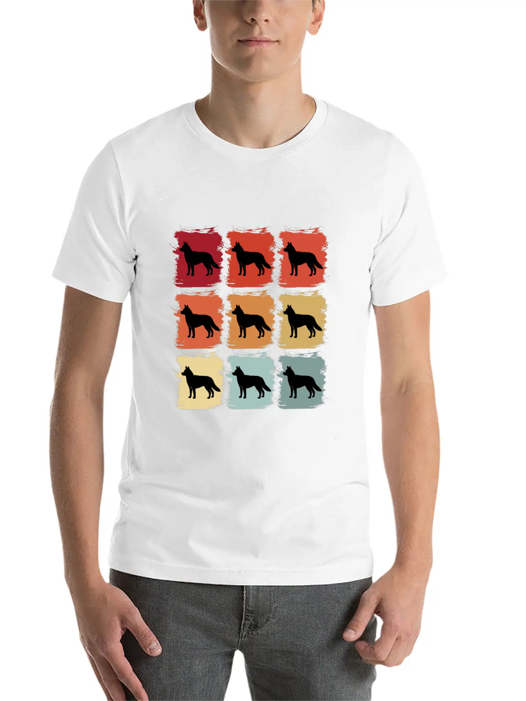 Retro Pop Art Siberian Husky Dog Gift Idea Modern Fit Casual T-Shirt – Clean And Versatile Design