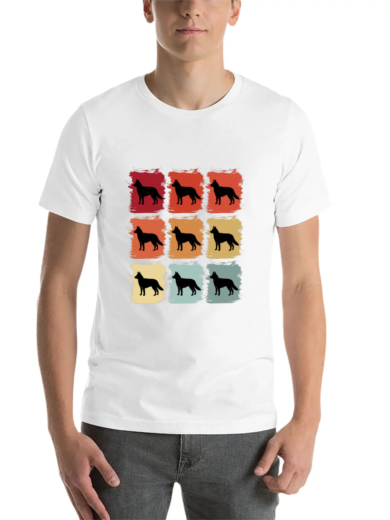 Retro Pop Art Siberian Husky Dog Gift Idea Modern Fit Casual T-Shirt – Clean And Versatile Design