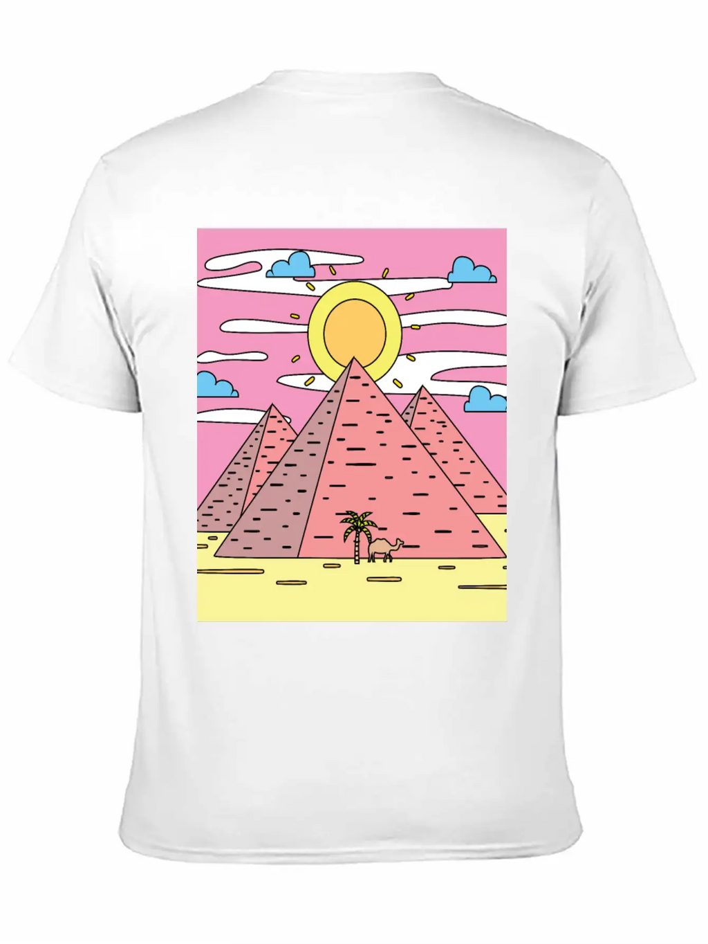 Retro Pyramid Desert Sun Timeless Short Sleeve Tee – Comfy And Minimalist Design