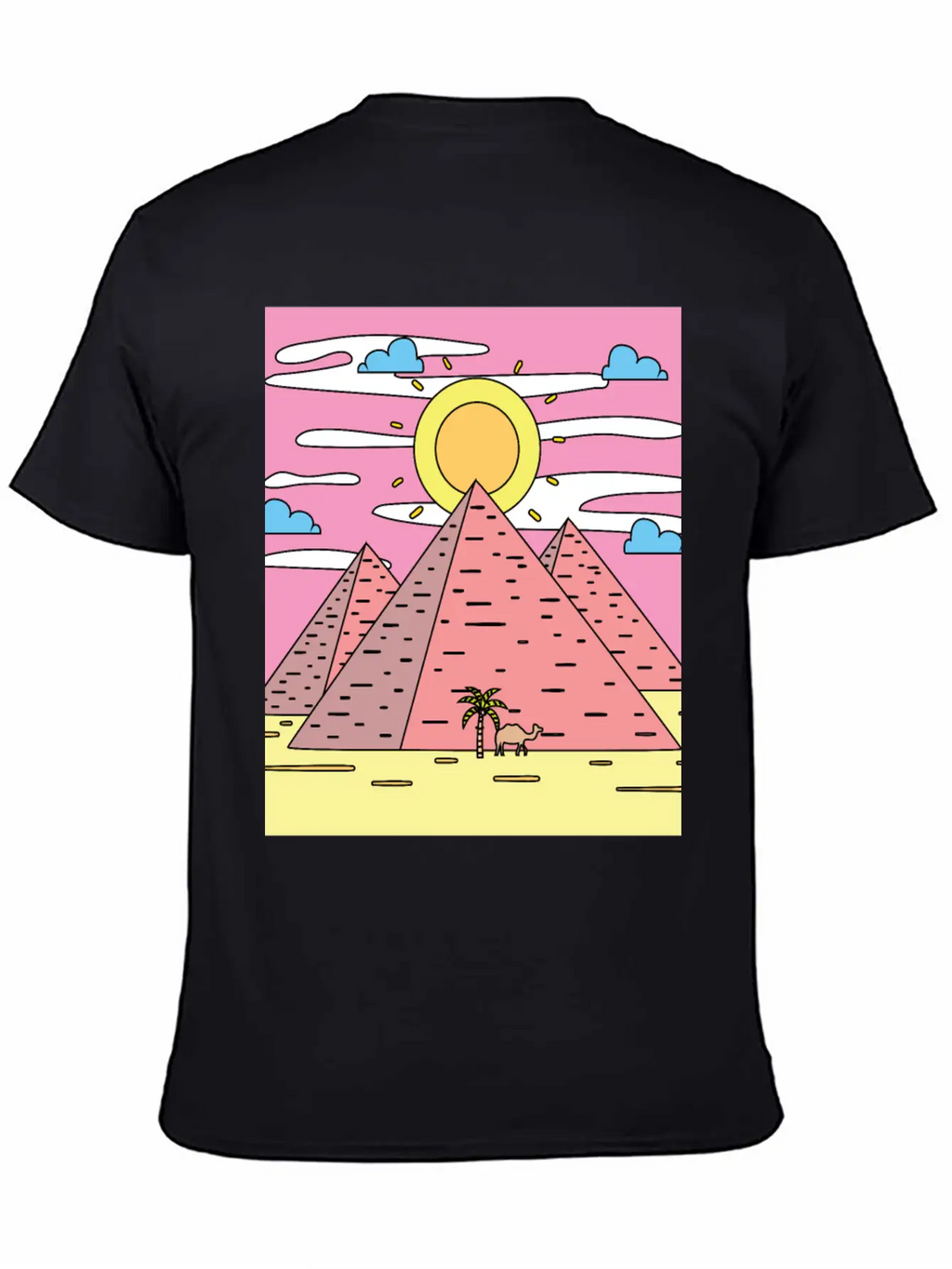 Retro Pyramid Desert Sun Timeless Short Sleeve Tee – Comfy And Minimalist Design