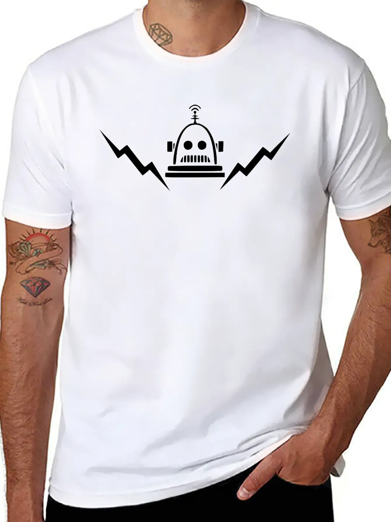 Retro Robot (glow-in-the-dark) Unisex Casual T-Shirt – Clean Design For Daily Comfort