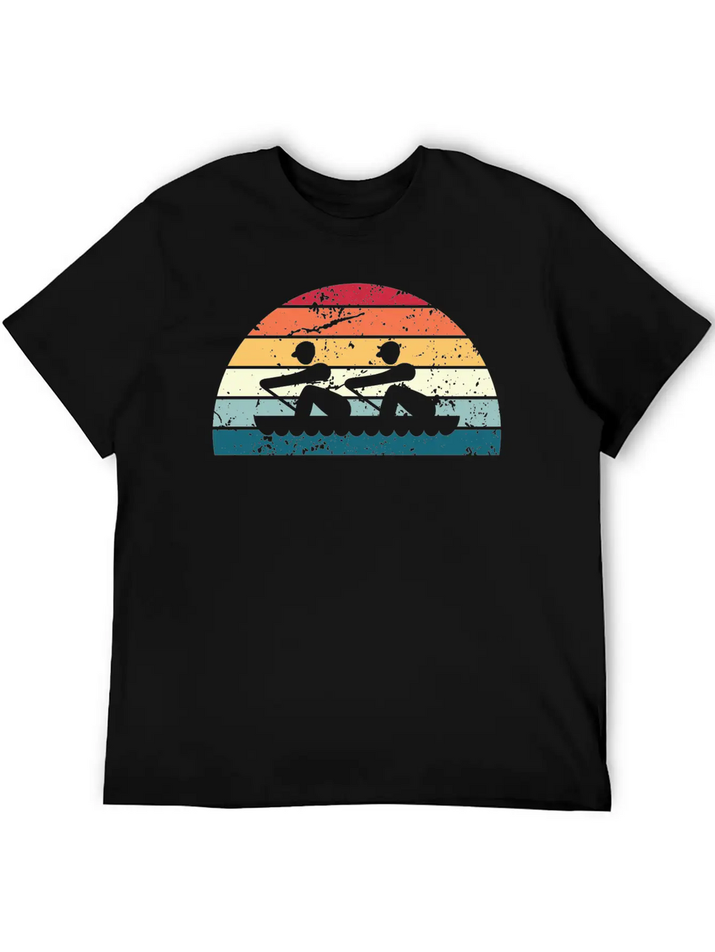 Retro Rowing Sunset Vintage Row Sunrise Stylish Everyday T-Shirt – Unisex Basic Cotton Tee